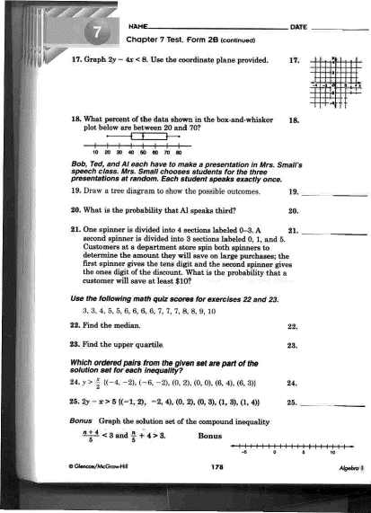 Chapter 7 Test, Form 2B